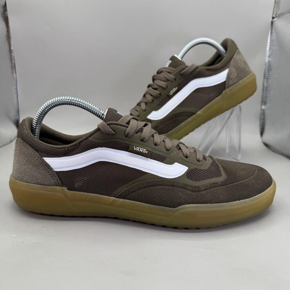 Vans AVE UltimateWaffle Pro Skate Shoes Mens Size 8.5 Olive Green Suede Sneakers